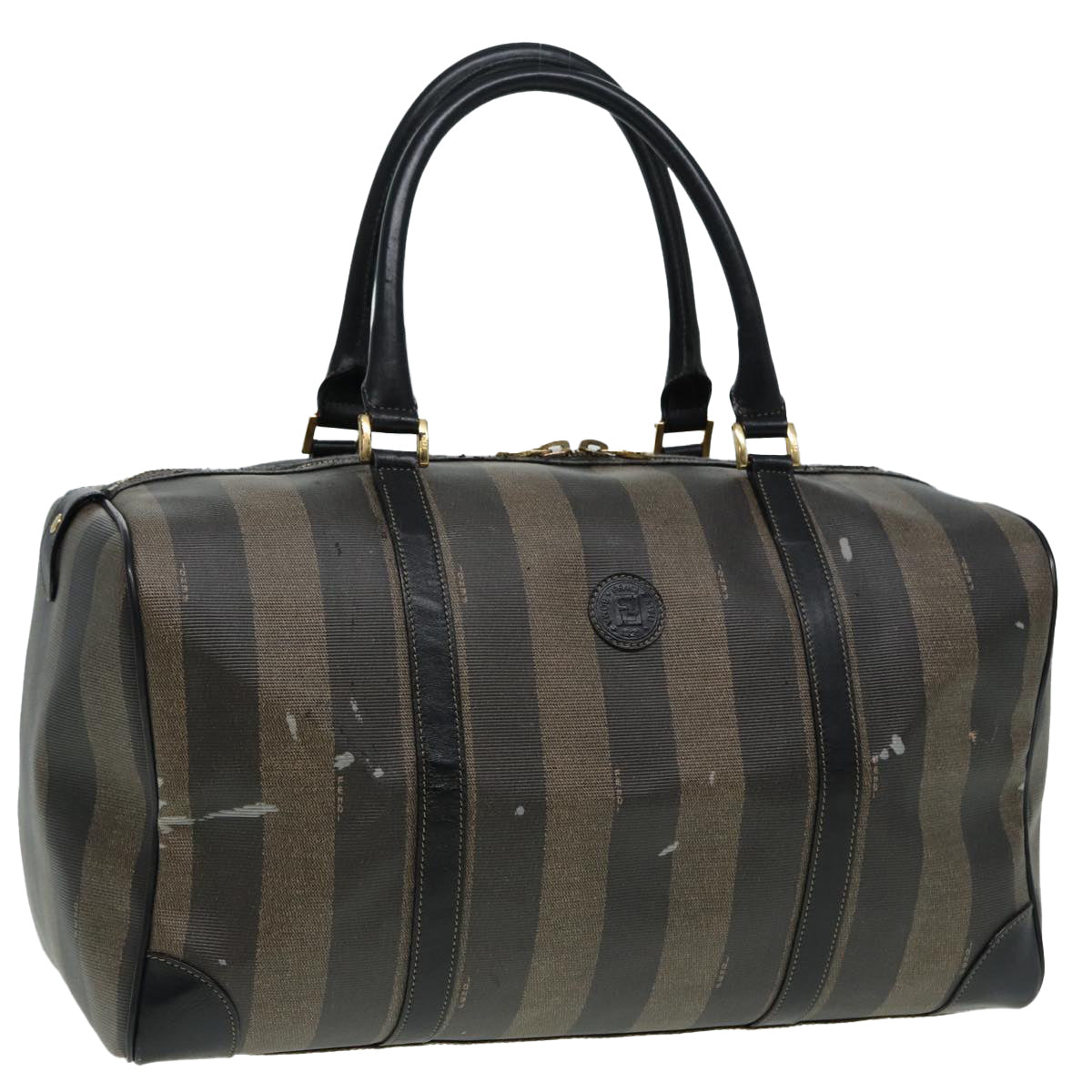 Luxury Fendi Pecan Canvas Boston Bag Brown Blackth5173