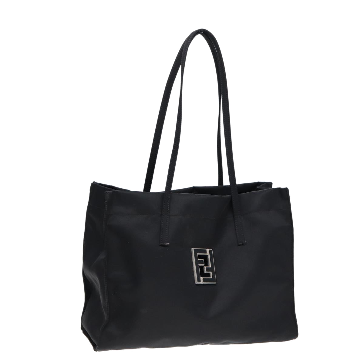 Luxury Fendi Tote Bag Nylon Black Silverth5238