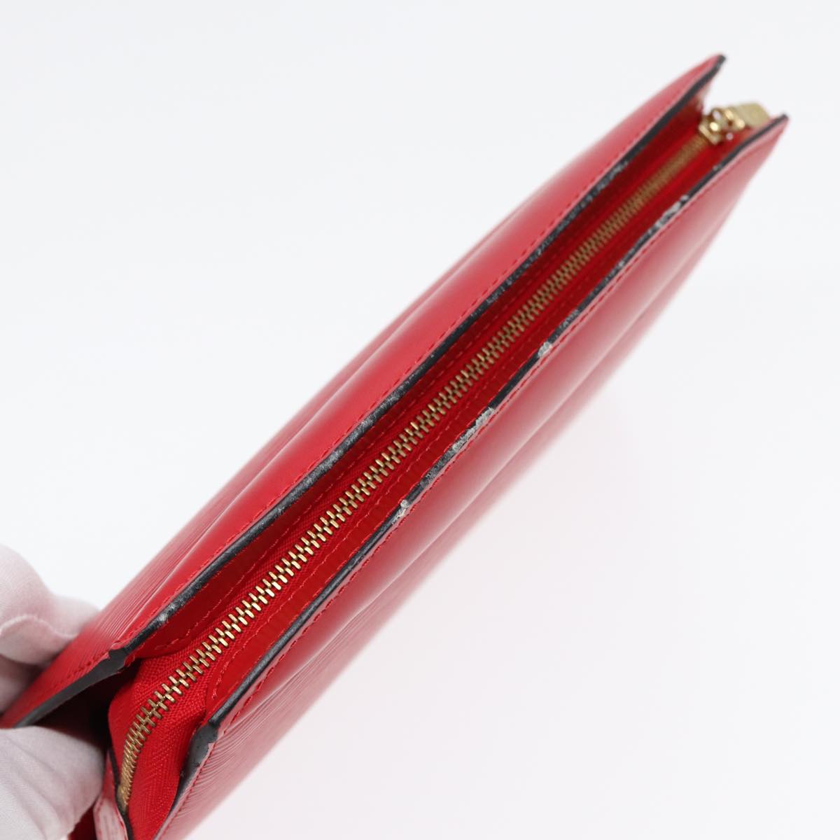 LOUIS VUITTON Epi Trousse Crete Clutch Bag Red M48407 LV th5268