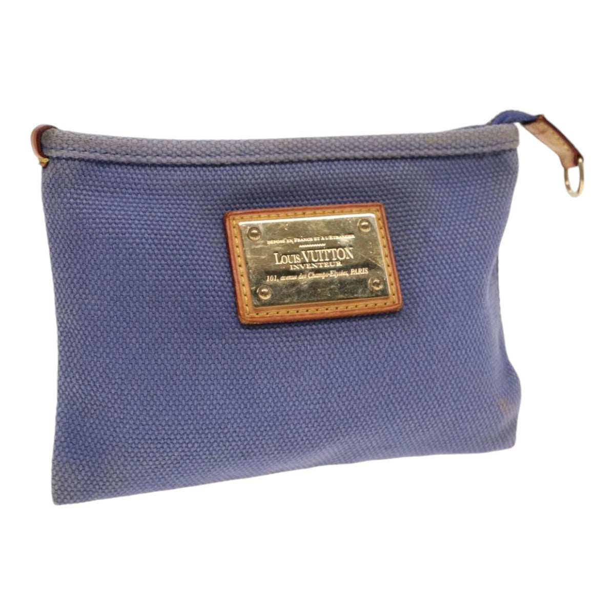 LOUIS VUITTON Antigua Pochette Platt PM Pouch Blue M40070 LV th5273