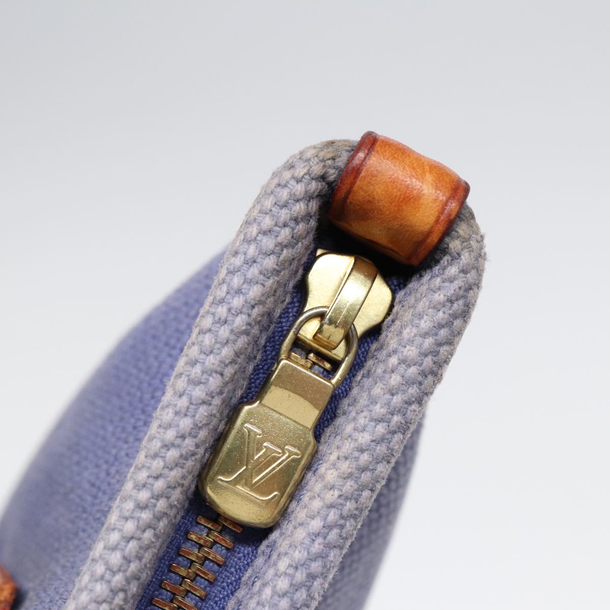 LOUIS VUITTON Antigua Pochette Platt PM Pouch Blue M40070 LV th5273
