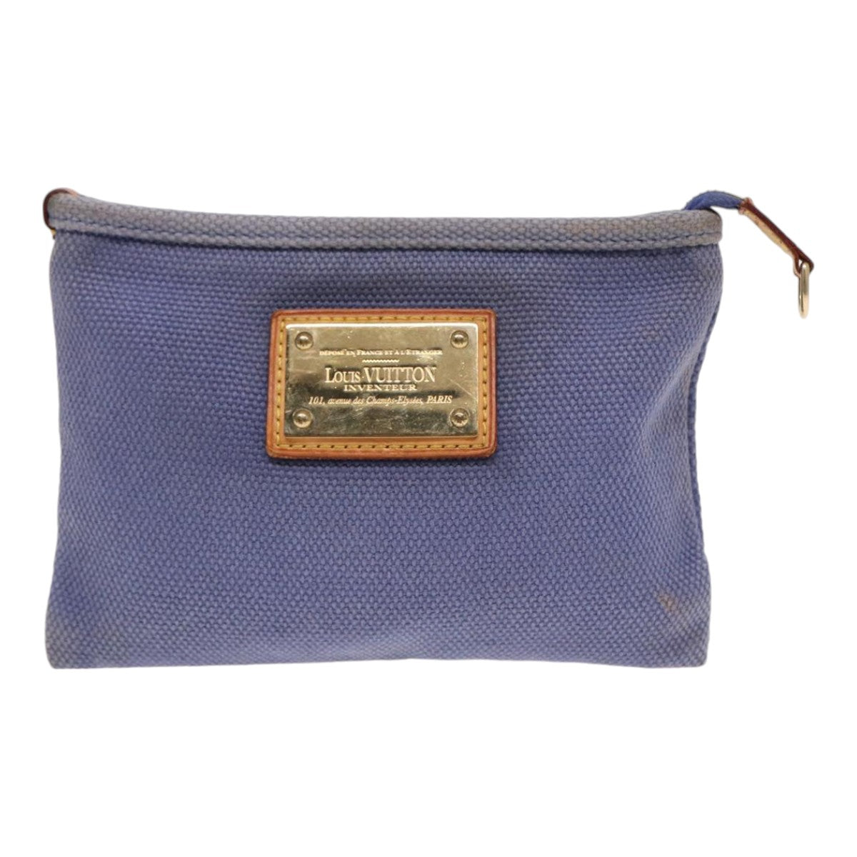 LOUIS VUITTON Antigua Pochette Platt PM Pouch Blue M40070 LV th5273