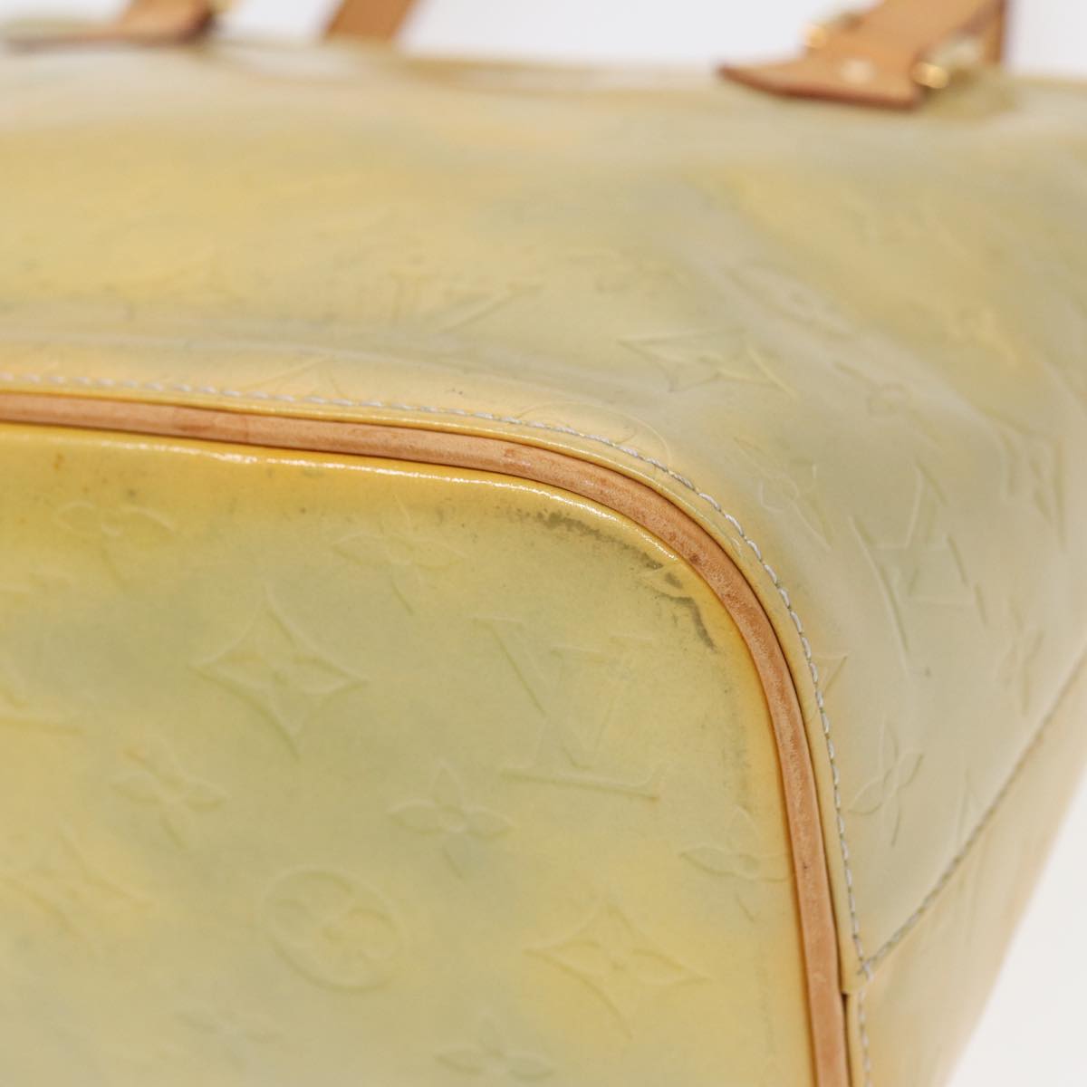 LOUIS VUITTON Monogram Vernis Houston Hand Bag Gris M91053 LV th5274