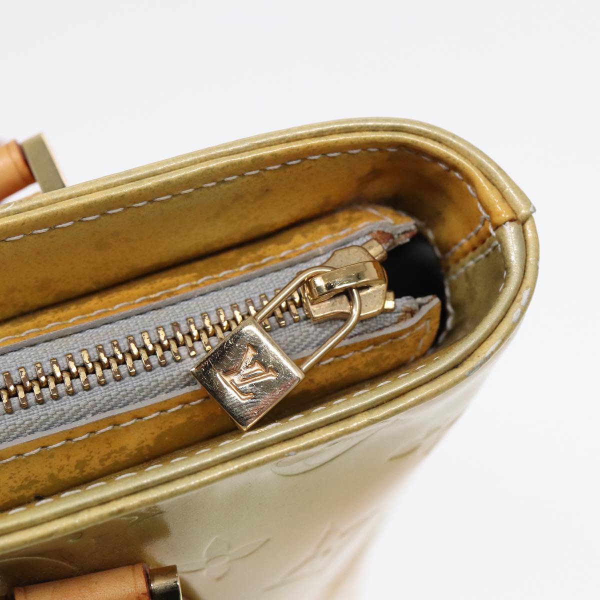 LOUIS VUITTON Monogram Vernis Houston Hand Bag Gris M91053 LV th5274