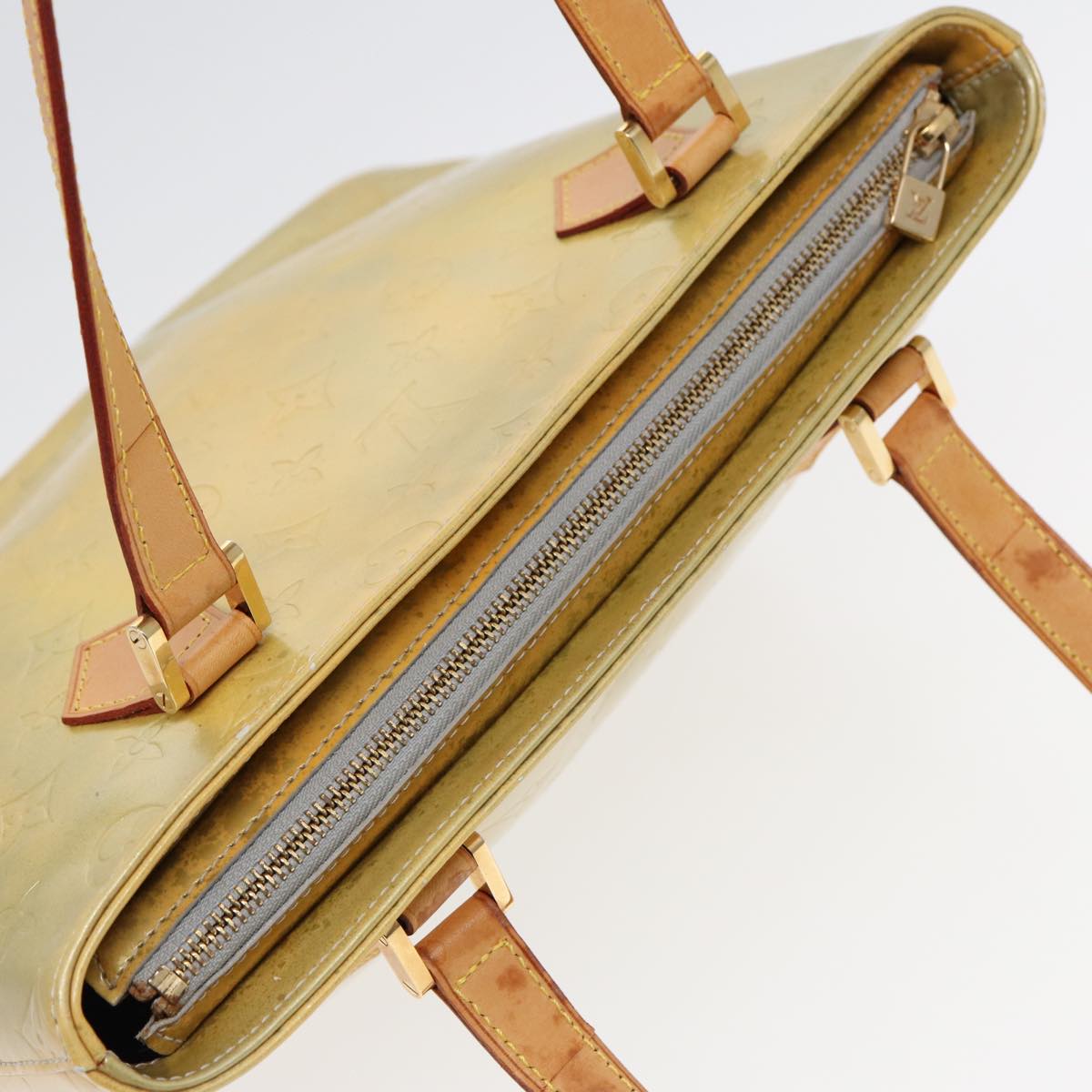 LOUIS VUITTON Monogram Vernis Houston Hand Bag Gris M91053 LV th5274
