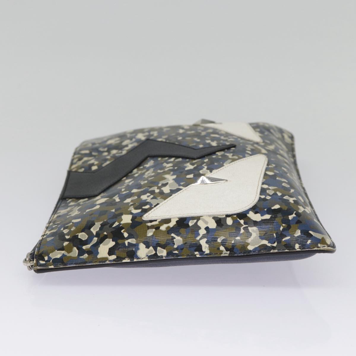 Luxury Fendi Bugs Monster Clutch Bag PVC Leather Navy Silverth5282