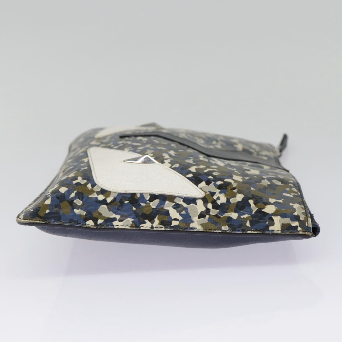 Luxury Fendi Bugs Monster Clutch Bag PVC Leather Navy Silverth5282