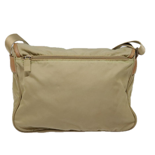 Luxury Prada Shoulder Bag Nylon Beige Silver  th5302