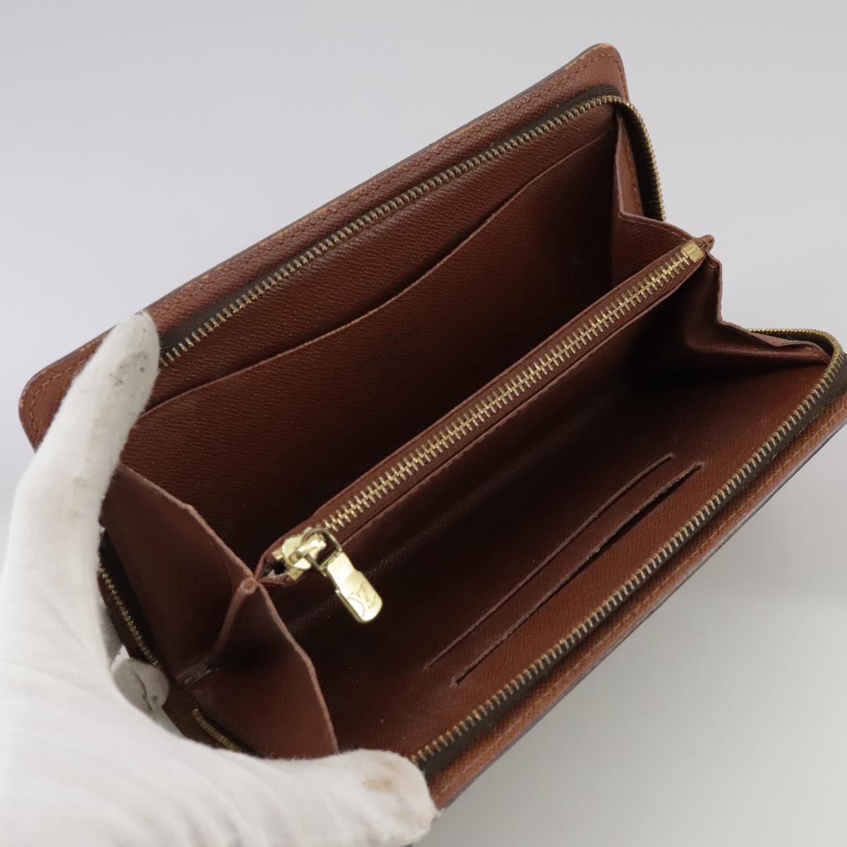 LOUIS VUITTON Monogram Porte Monnaie Zip Long Wallet M61727 LV th5588