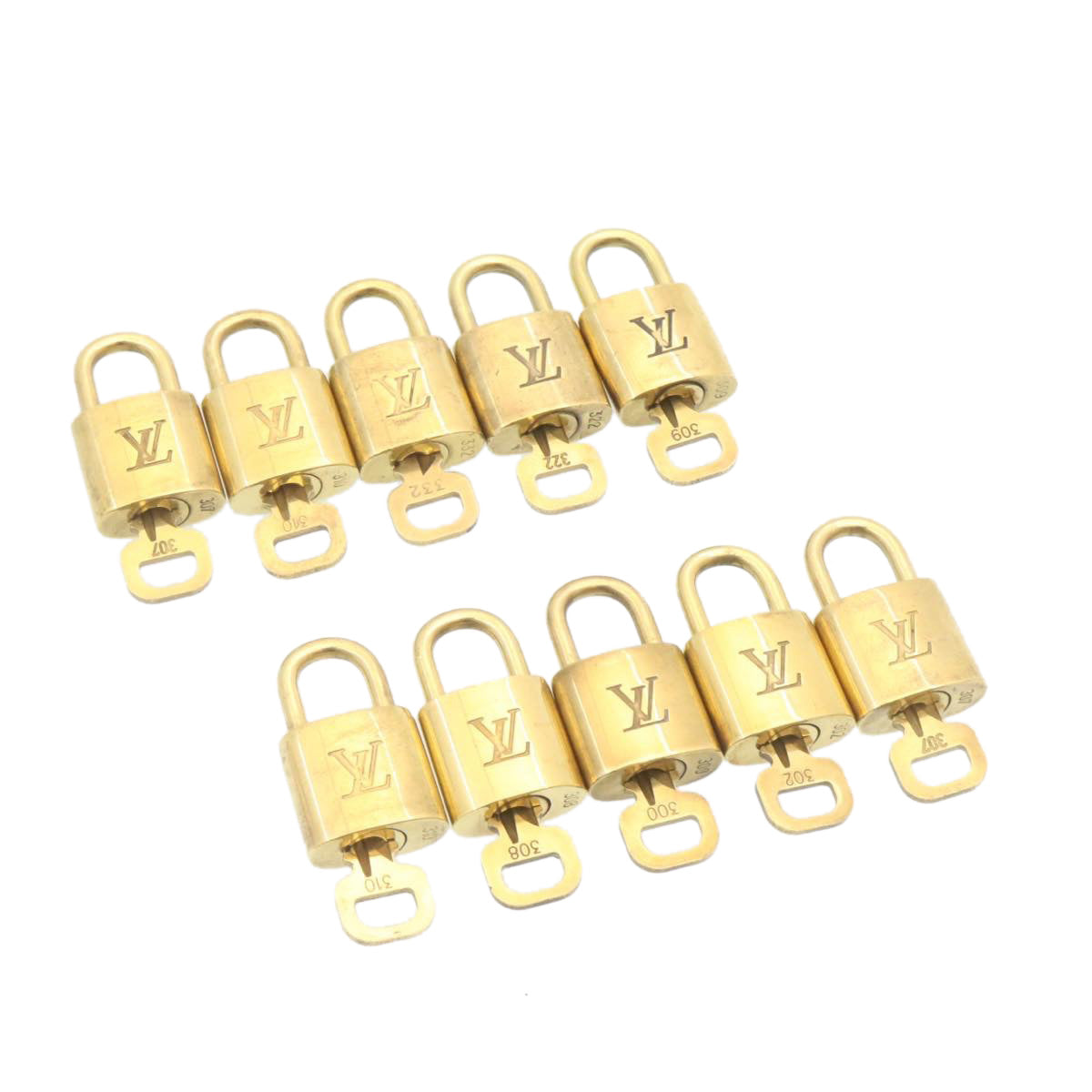 LOUIS VUITTON Padlock 10set Padlock Gold Tone LV am1356g