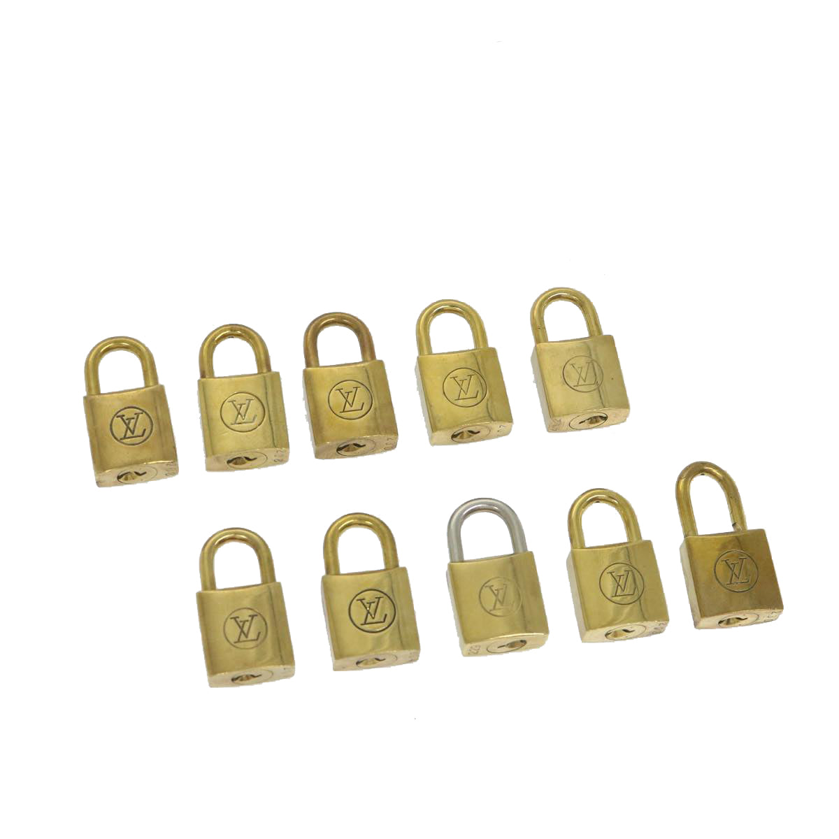 LOUIS VUITTON Padlock Old Model 10set Padlock Vintage Gold Tone LV cr901