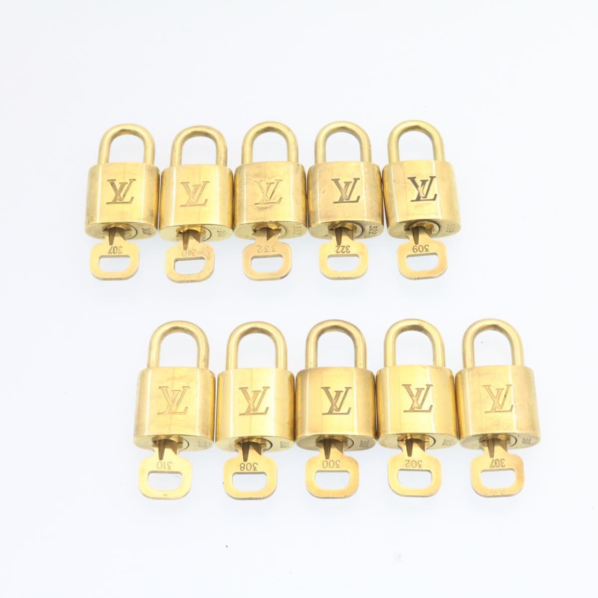 LOUIS VUITTON Padlock 10set Padlock Gold Tone LV am1356g
