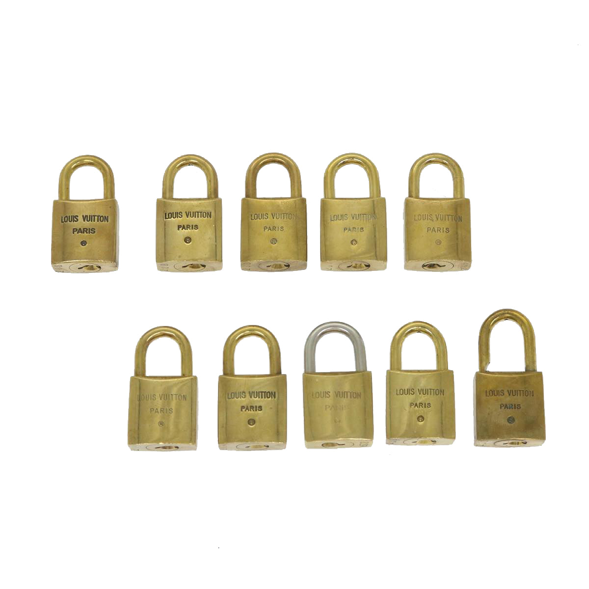 LOUIS VUITTON Padlock Old Model 10set Padlock Vintage Gold Tone LV cr901