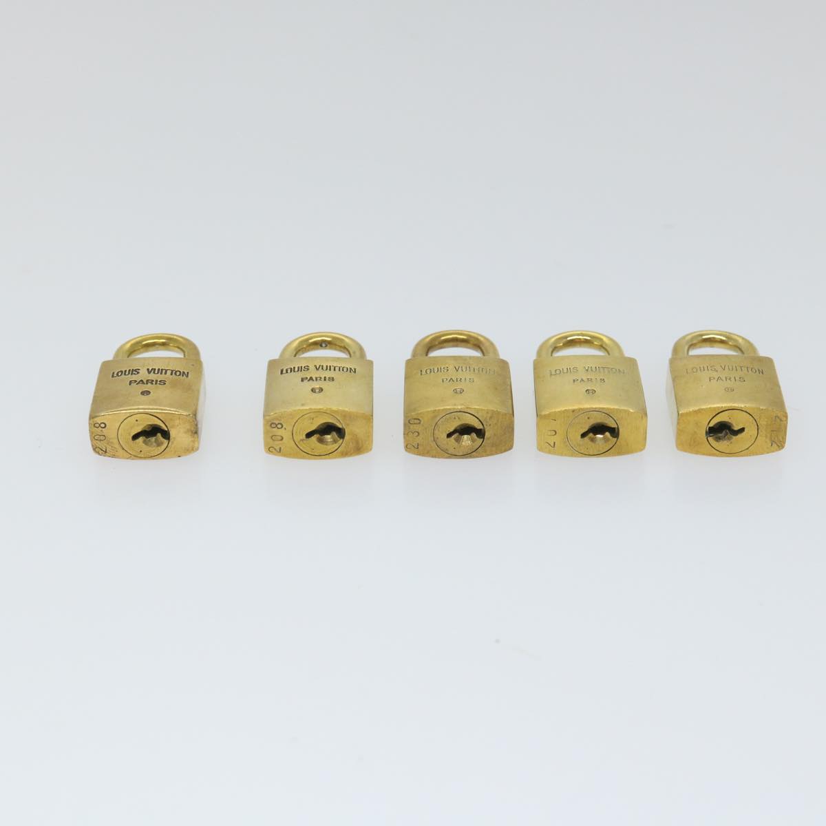 LOUIS VUITTON Padlock Old Model 10set Padlock Vintage Gold Tone LV cr901