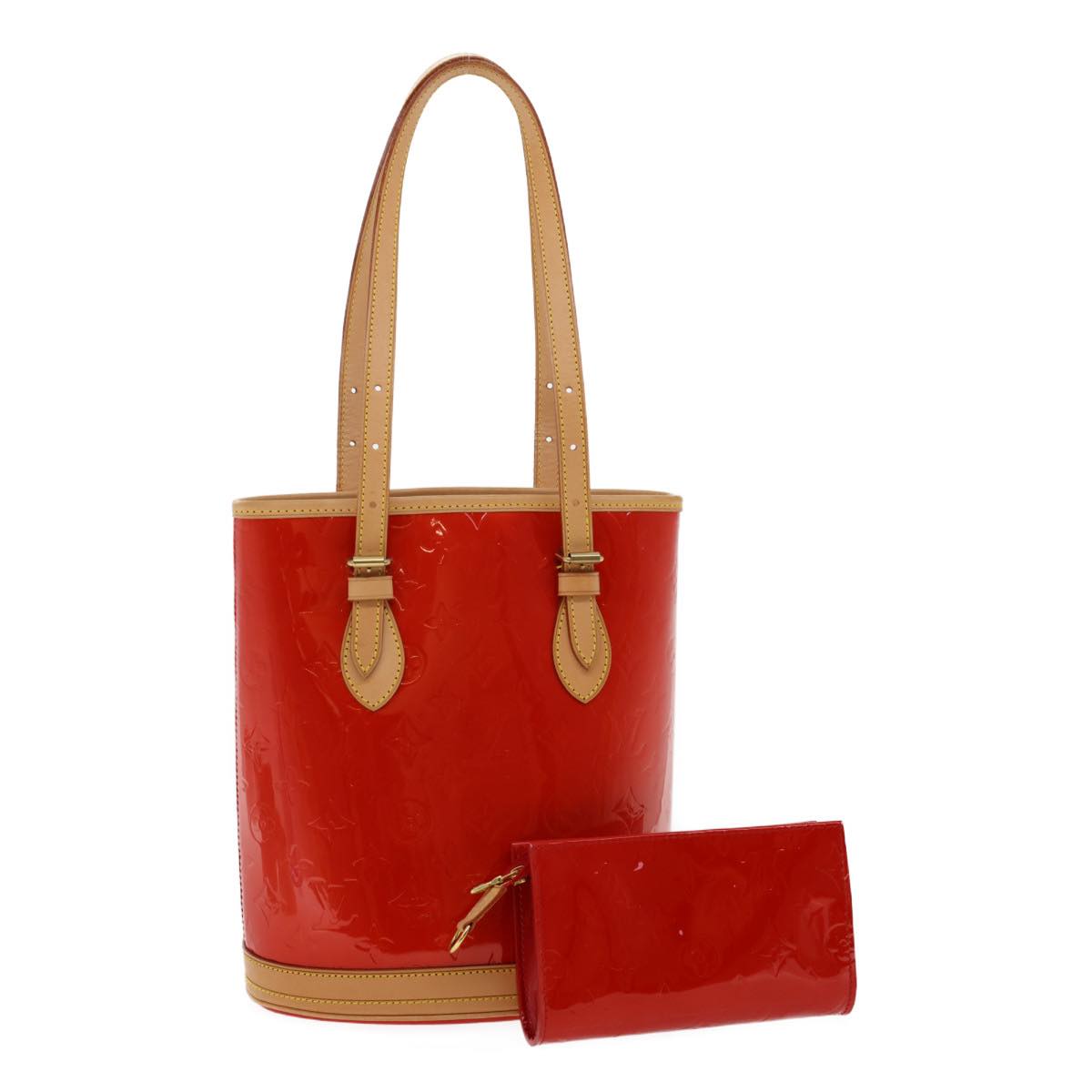 LOUIS VUITTON Monogram Vernis Bucket PM Shoulder Bag SP Order Rouge 22324S
