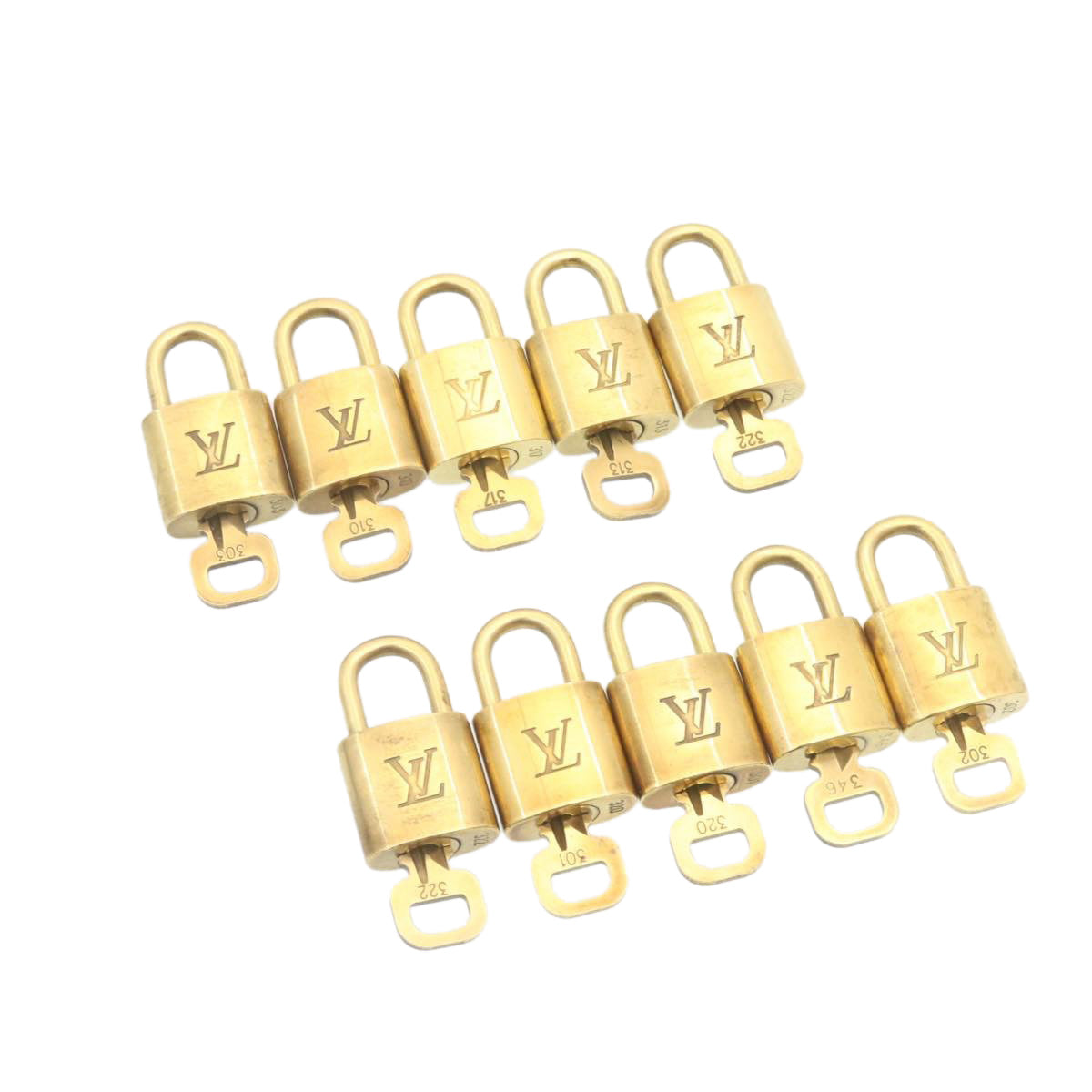 LOUIS VUITTON Padlock 10set Padlock Gold Tone LV am1357g