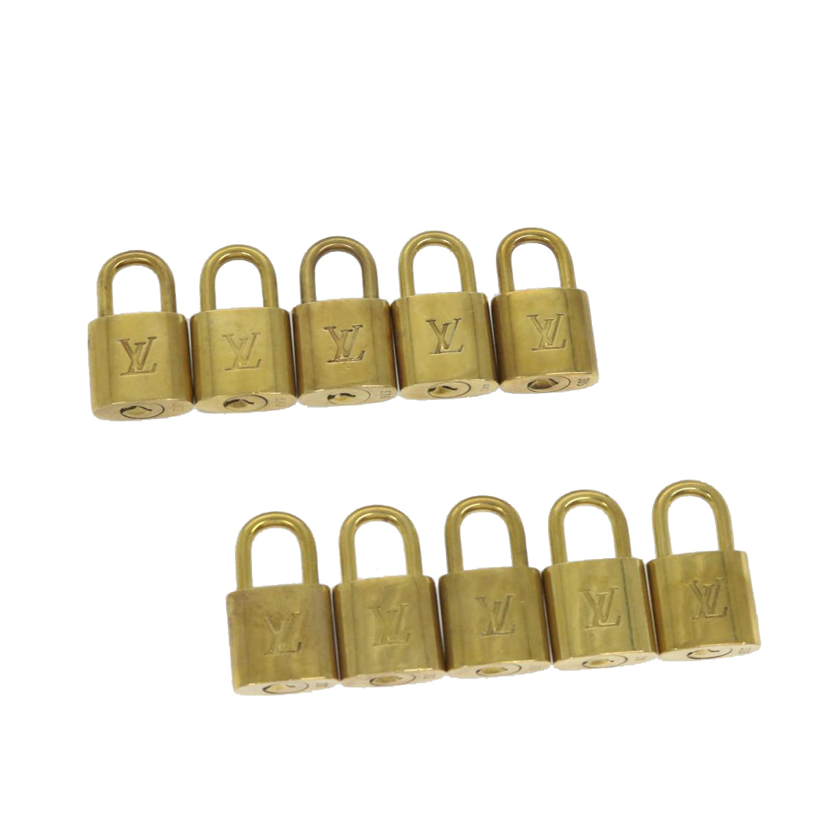 LOUIS VUITTON Padlock 10set Gold Tone LV cr899