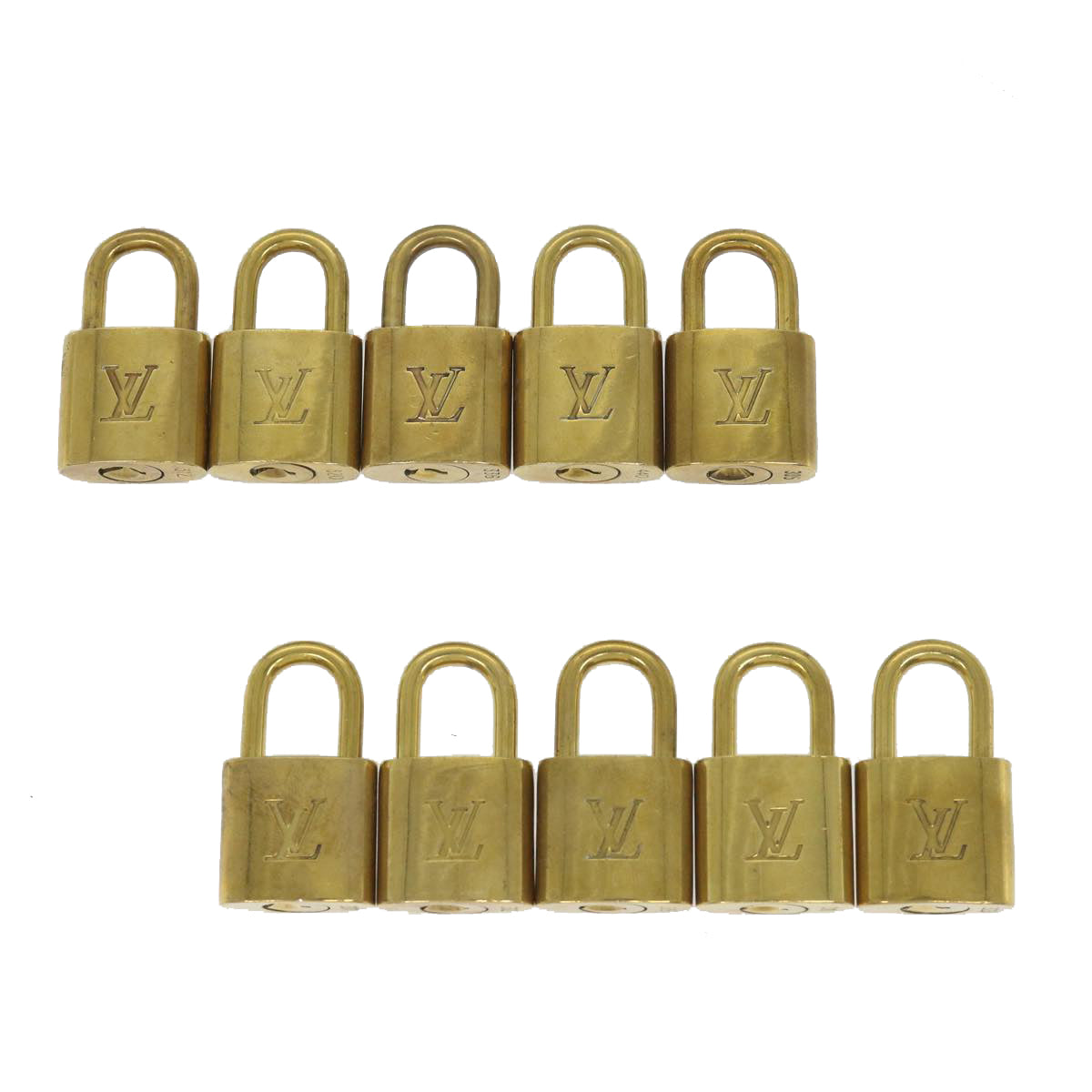 LOUIS VUITTON Padlock 10set Gold Tone LV cr899