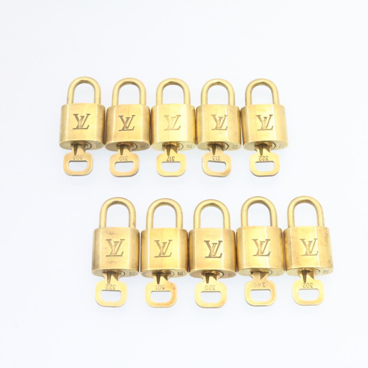 LOUIS VUITTON Padlock 10set Padlock Gold Tone LV am1357g