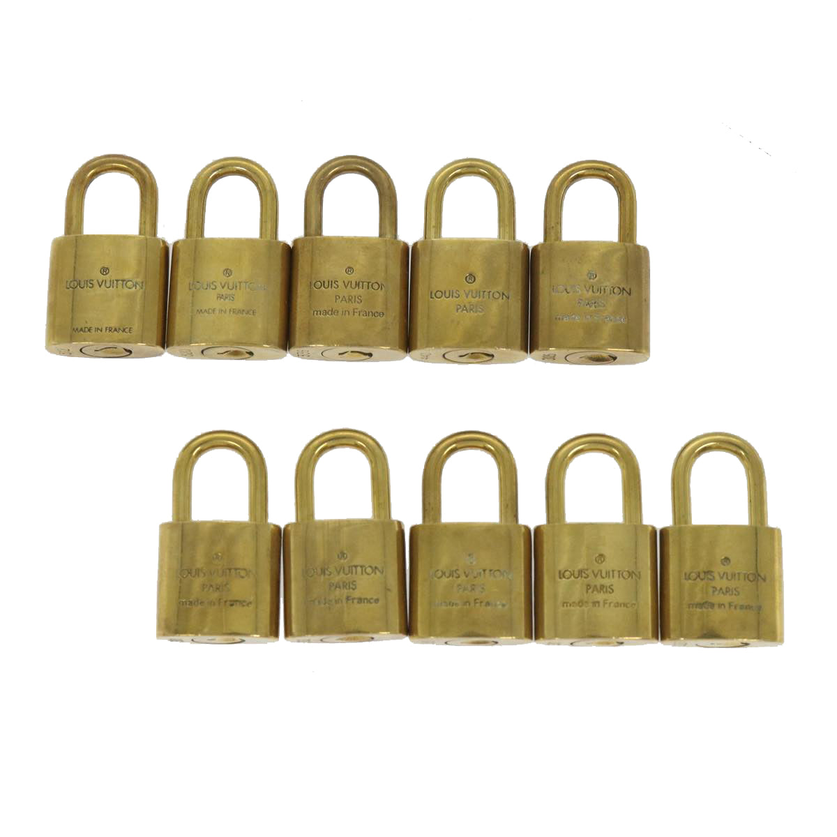 LOUIS VUITTON Padlock 10set Gold Tone LV cr899