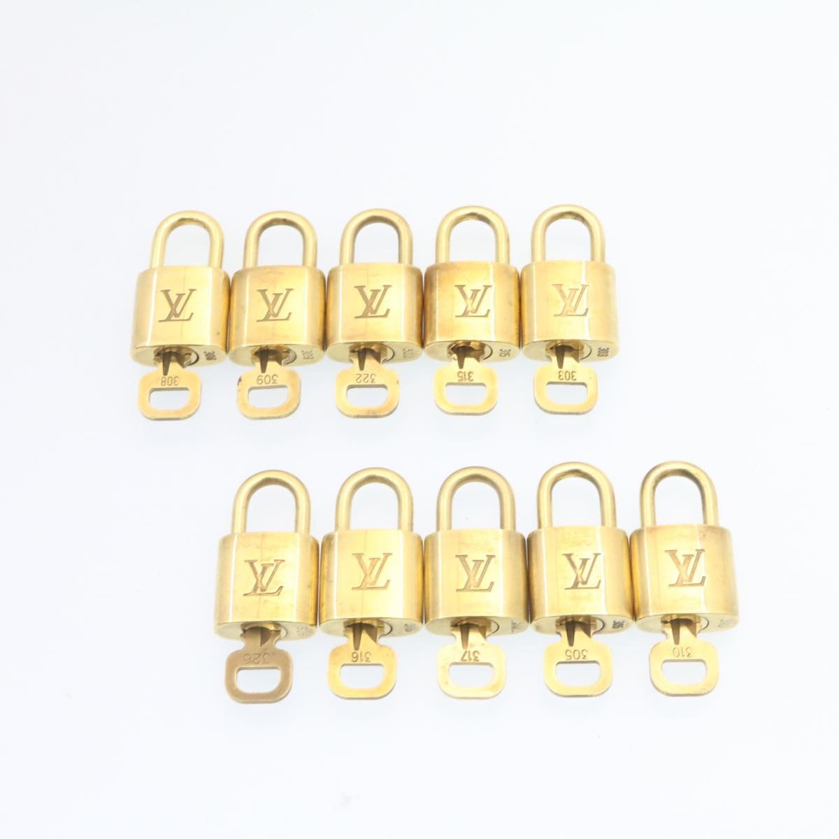 LOUIS VUITTON Padlock 10set Padlock Gold Tone LV am1310g