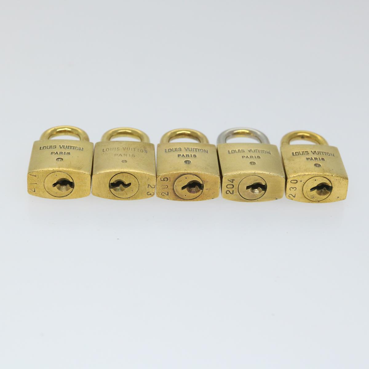 LOUIS VUITTON Padlock Old Model 10set Vintage Gold Tone LV cr902