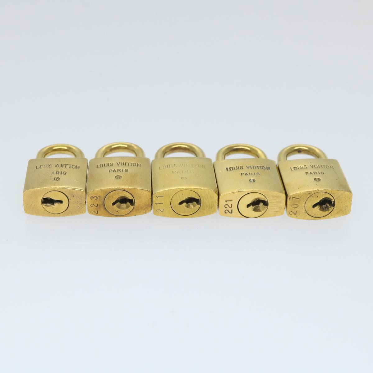 LOUIS VUITTON Padlock Old Model 10set Vintage Gold Tone LV cr902