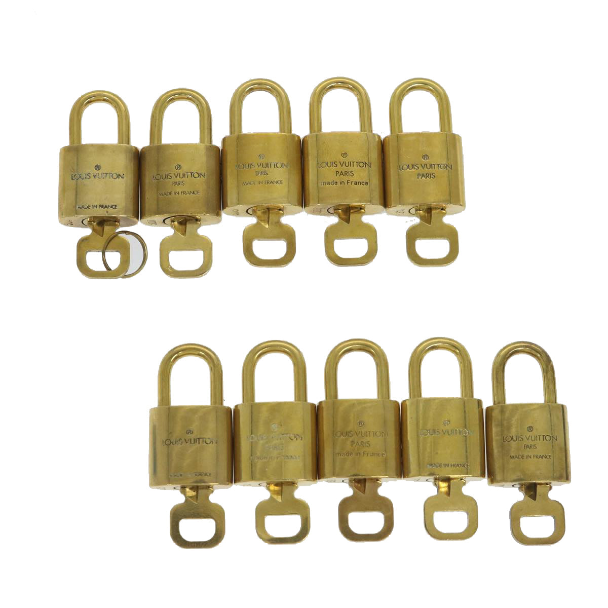 LOUIS VUITTON Padlock 10set Gold Tone LV cr892