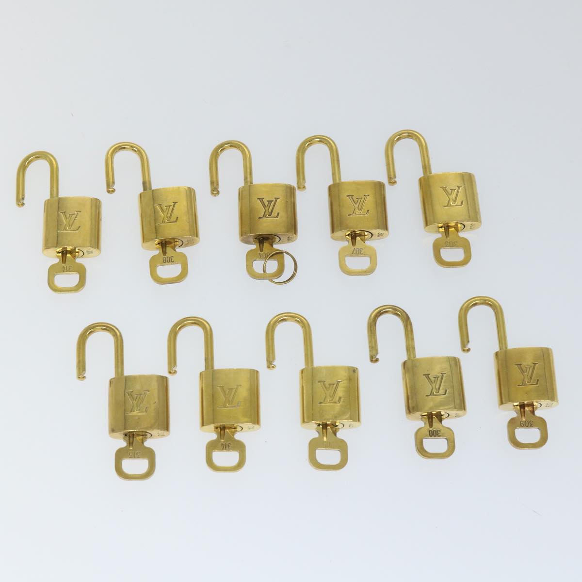 LOUIS VUITTON Padlock 10set Gold Tone LV cr892