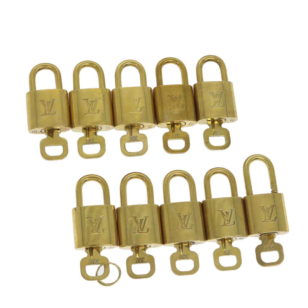 LOUIS VUITTON Padlock 10set Gold Tone LV cr895