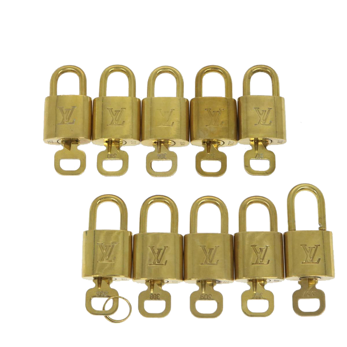 LOUIS VUITTON Padlock 10set Gold Tone LV cr895