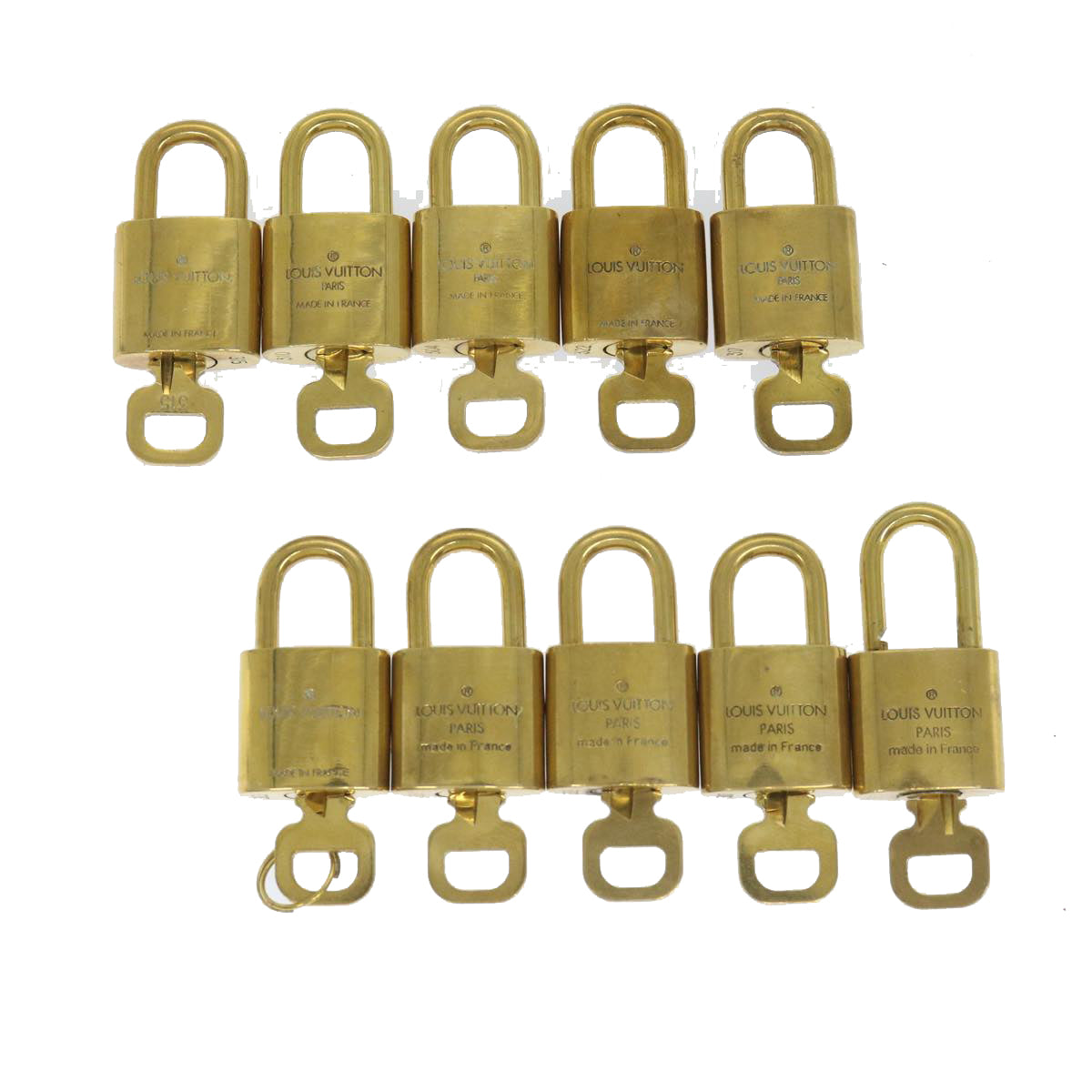LOUIS VUITTON Padlock 10set Gold Tone LV cr895