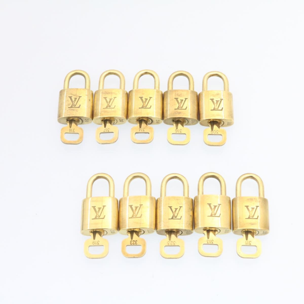 LOUIS VUITTON Padlock 10set Padlock Gold Tone LV am1354g