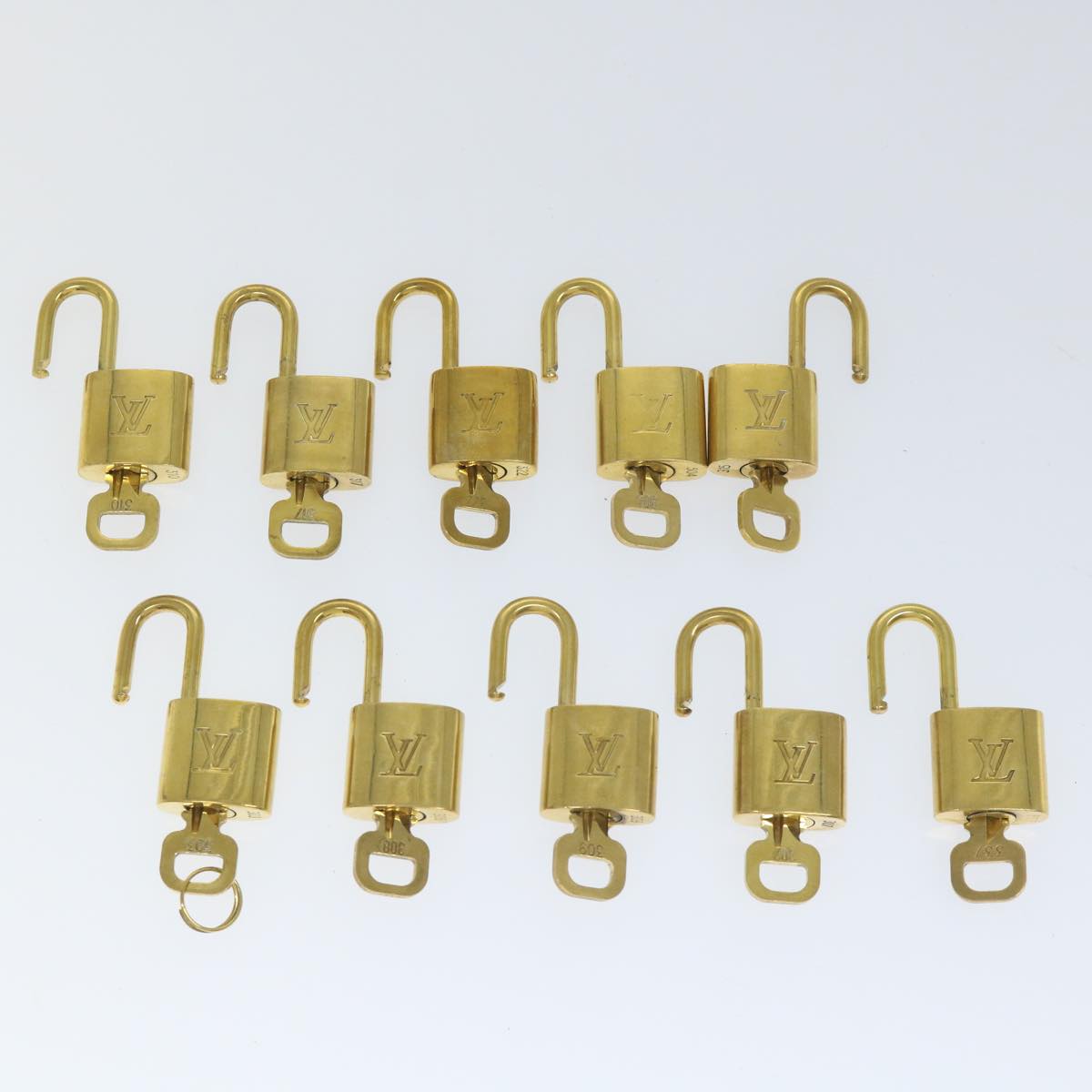 LOUIS VUITTON Padlock 10set Gold Tone LV cr895