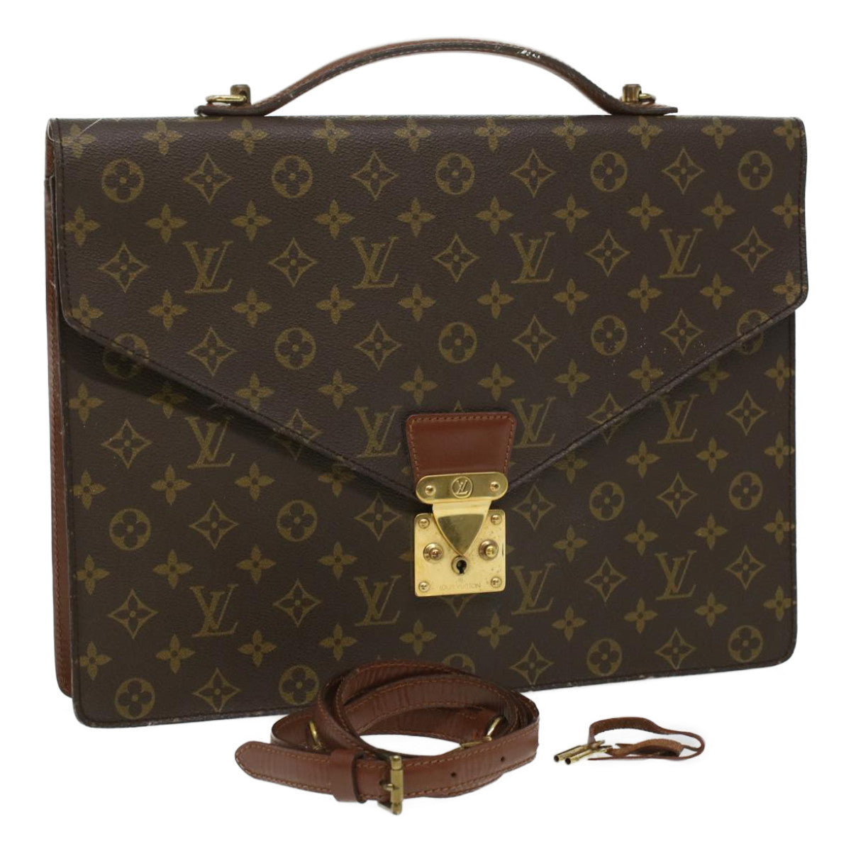 LOUIS VUITTON Monogram Porte Documents Bandouliere BusinessBag M53338 33458