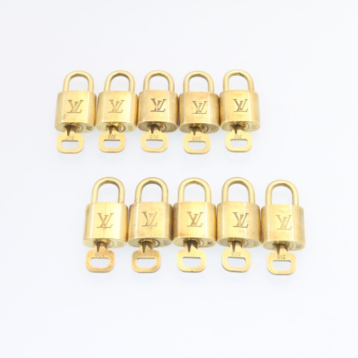 LOUIS VUITTON Padlock 10set Padlock Gold Tone LV am1358g