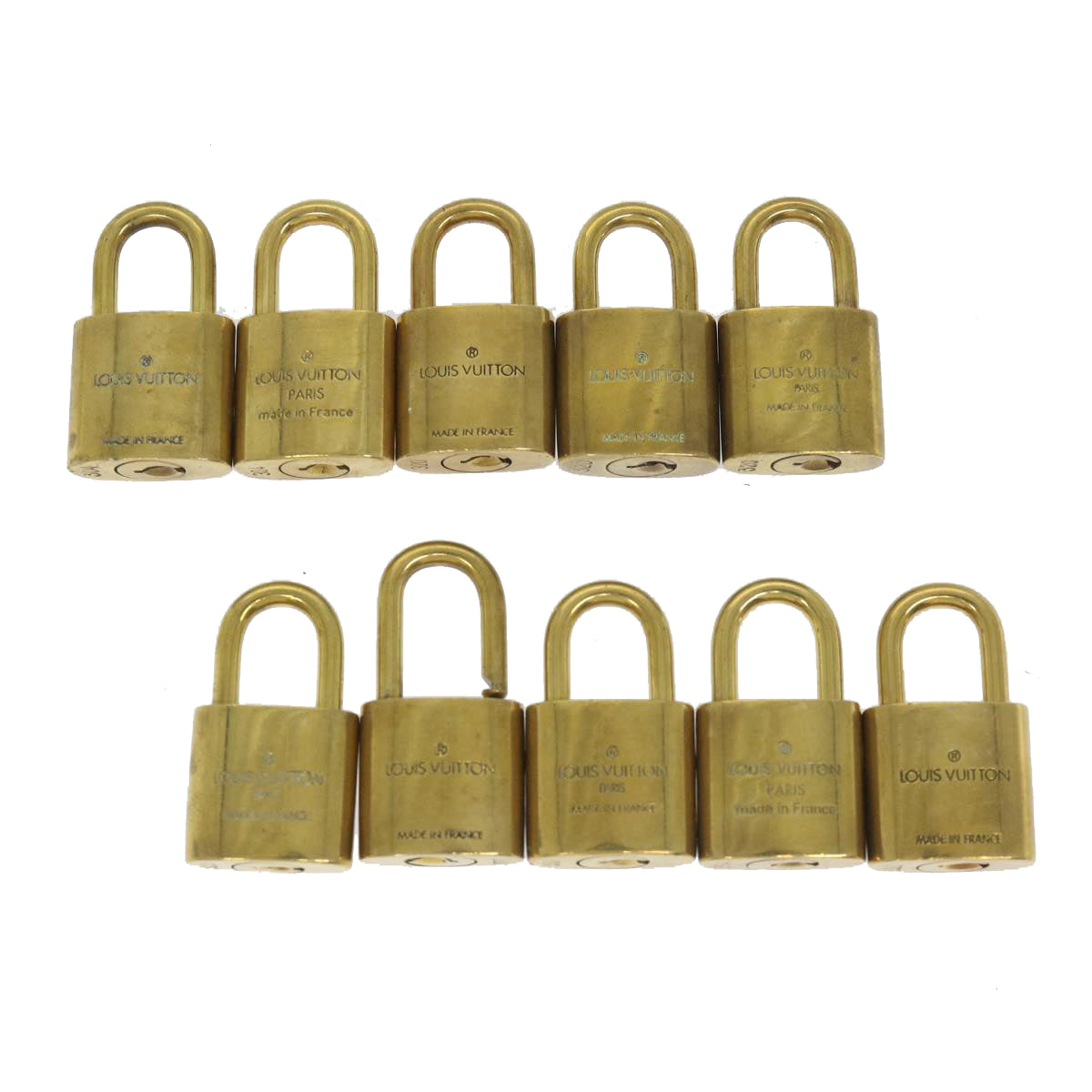 LOUIS VUITTON Padlock 10set Gold Tone LV cr898
