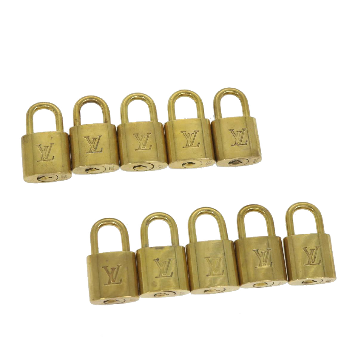 LOUIS VUITTON Padlock 10set Gold Tone LV cr897