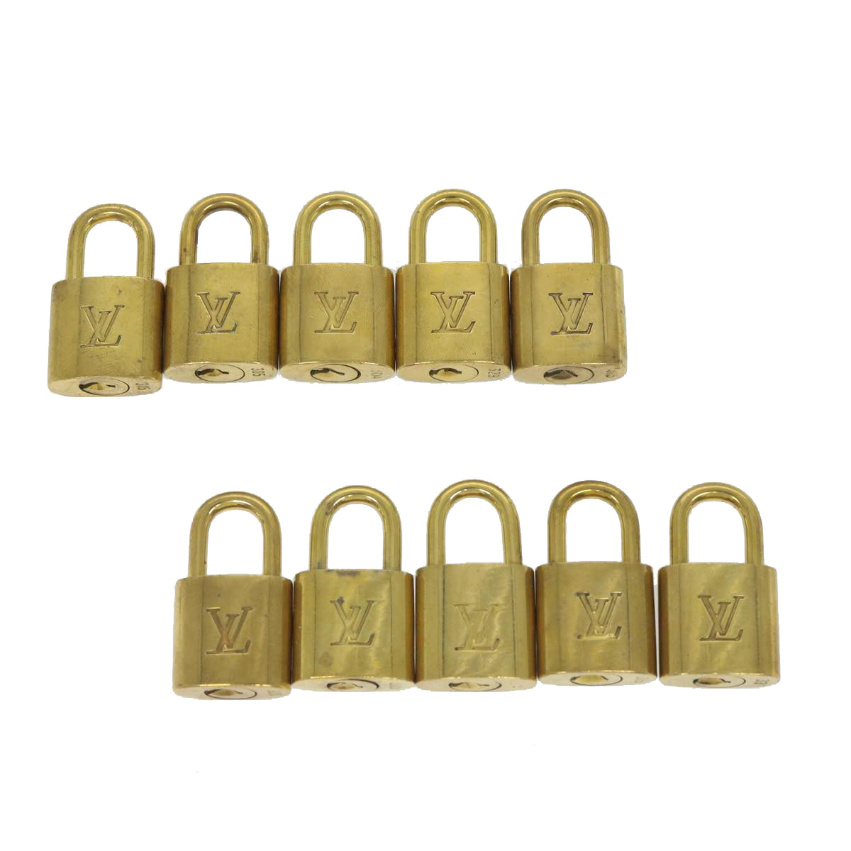 LOUIS VUITTON Padlock 10set Gold Tone LV cr897