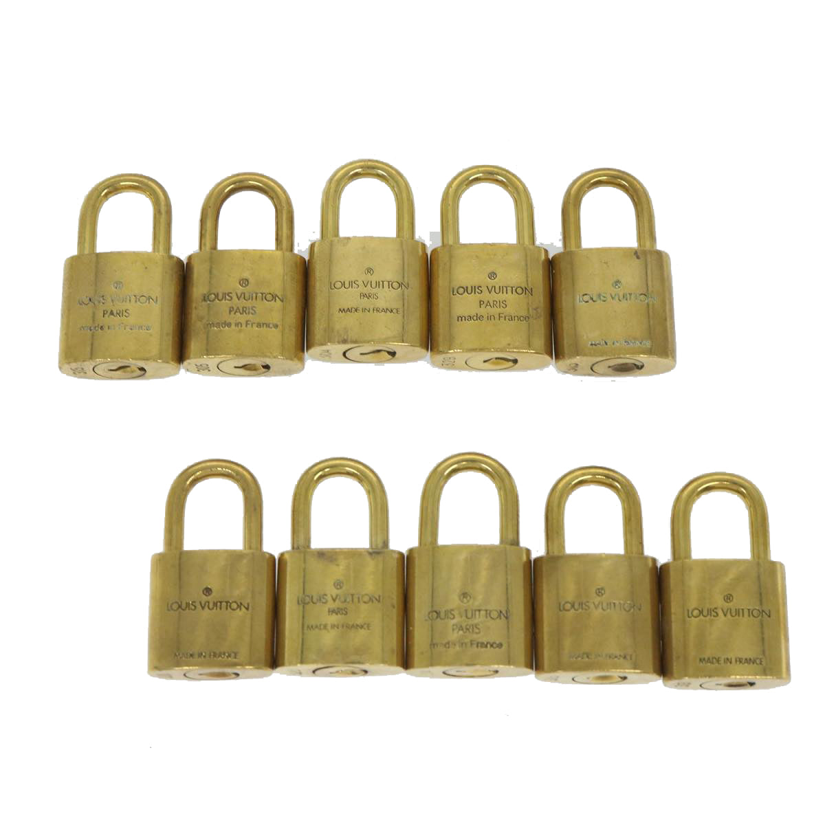 LOUIS VUITTON Padlock 10set Gold Tone LV cr897