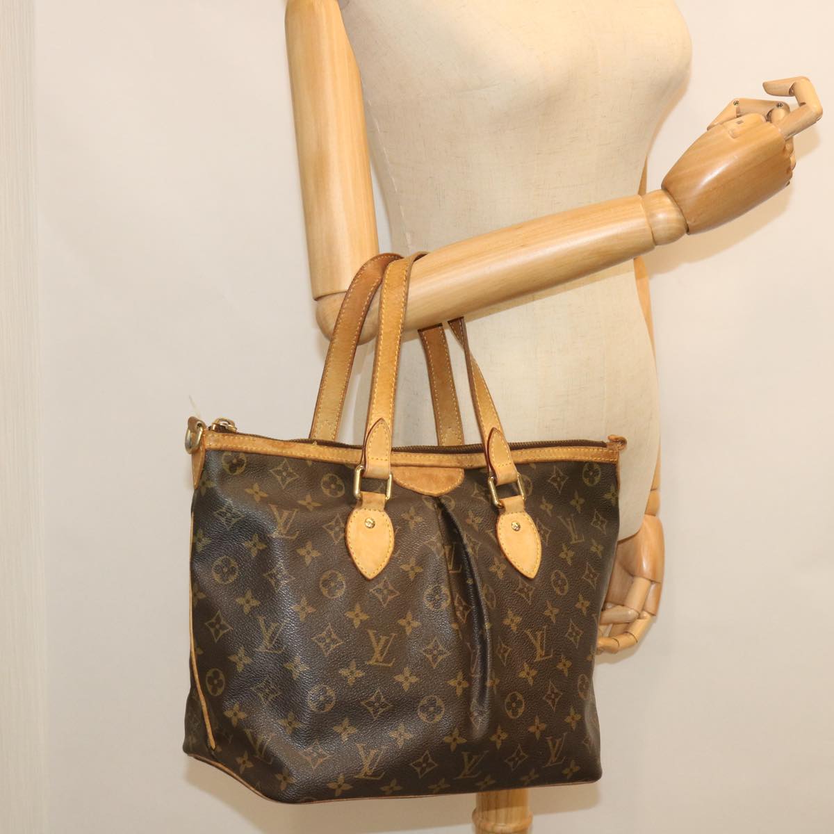 LOUIS VUITTON Monogram Palermo PM Tote Bag M40145 LV 46882