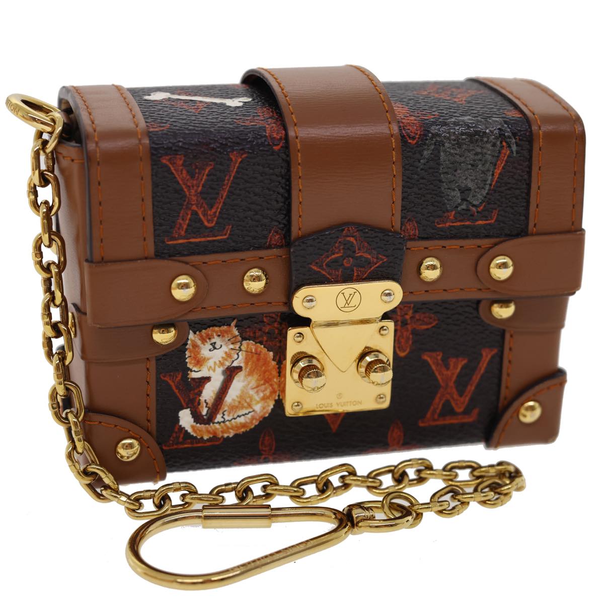 LOUIS VUITTON Monogram Catgram Essential Trunk Pouch M63892 LV 29169S