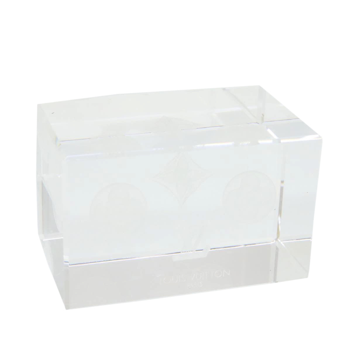 LOUIS VUITTON Paper Weight Crystal Glass Clear LV 21193