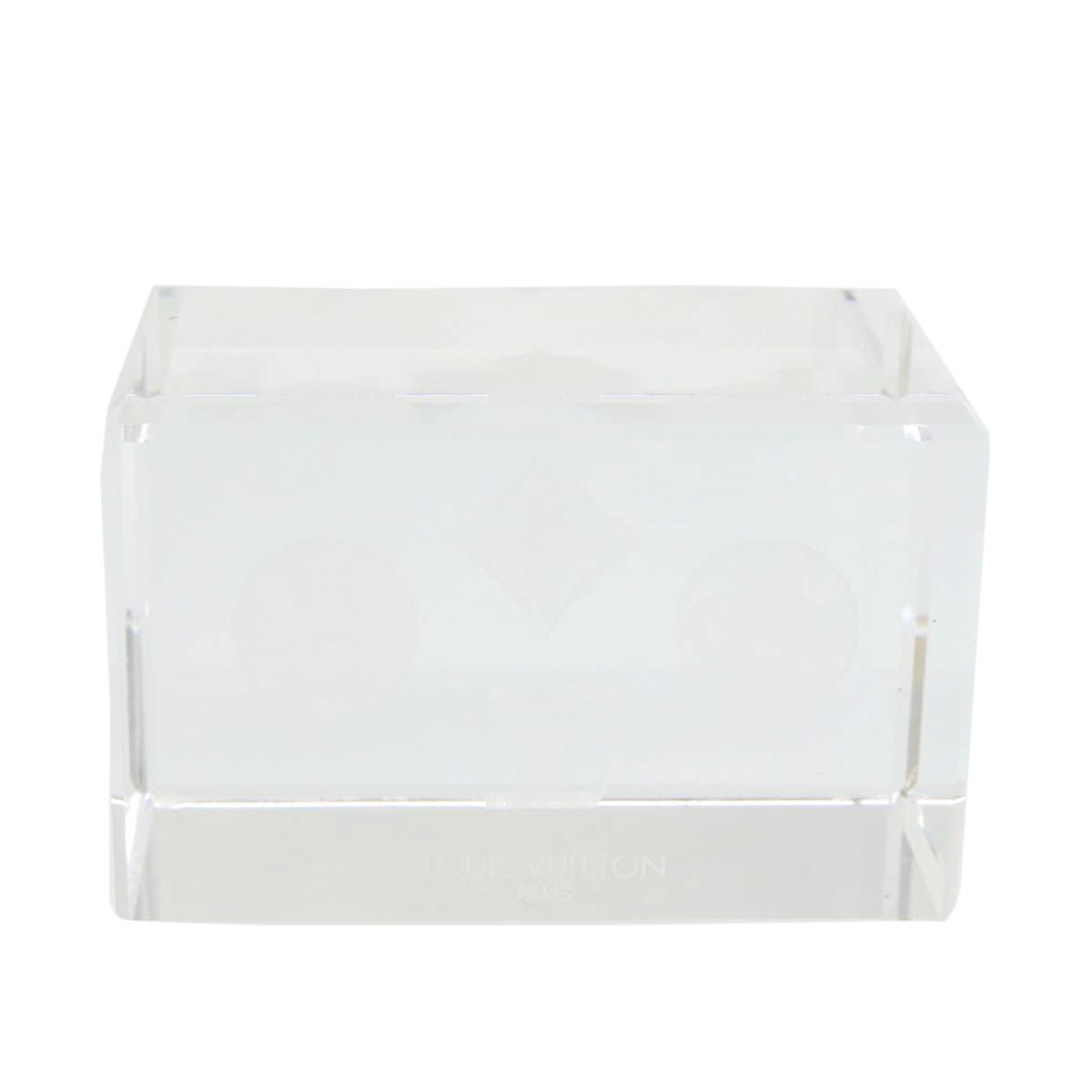 LOUIS VUITTON Paper Weight Crystal Glass Clear LV 21193