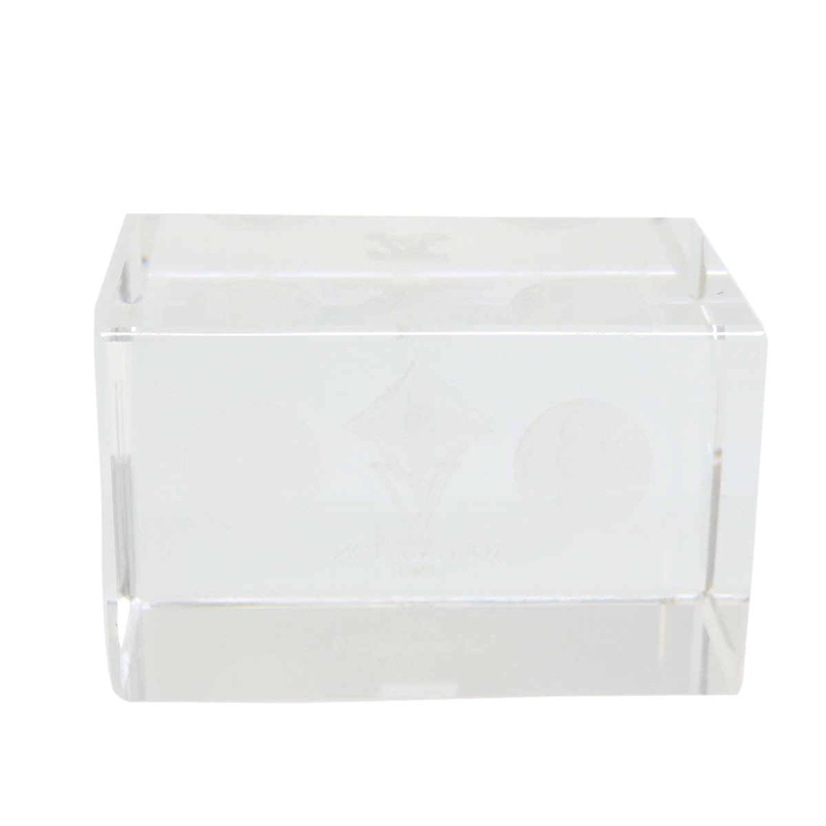 LOUIS VUITTON Paper Weight Crystal Glass Clear LV 21193