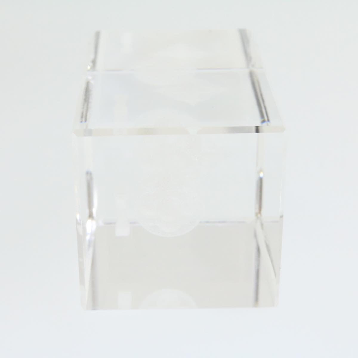 LOUIS VUITTON Paper Weight Crystal Glass Clear LV 21193