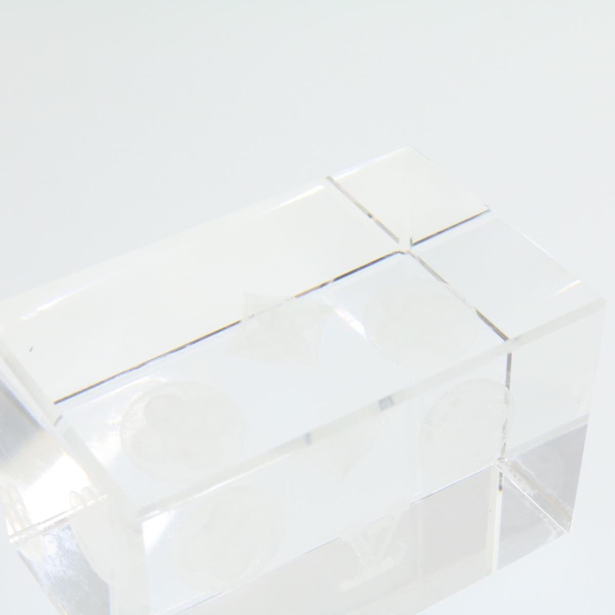 LOUIS VUITTON Paper Weight Crystal Glass Clear LV 21193