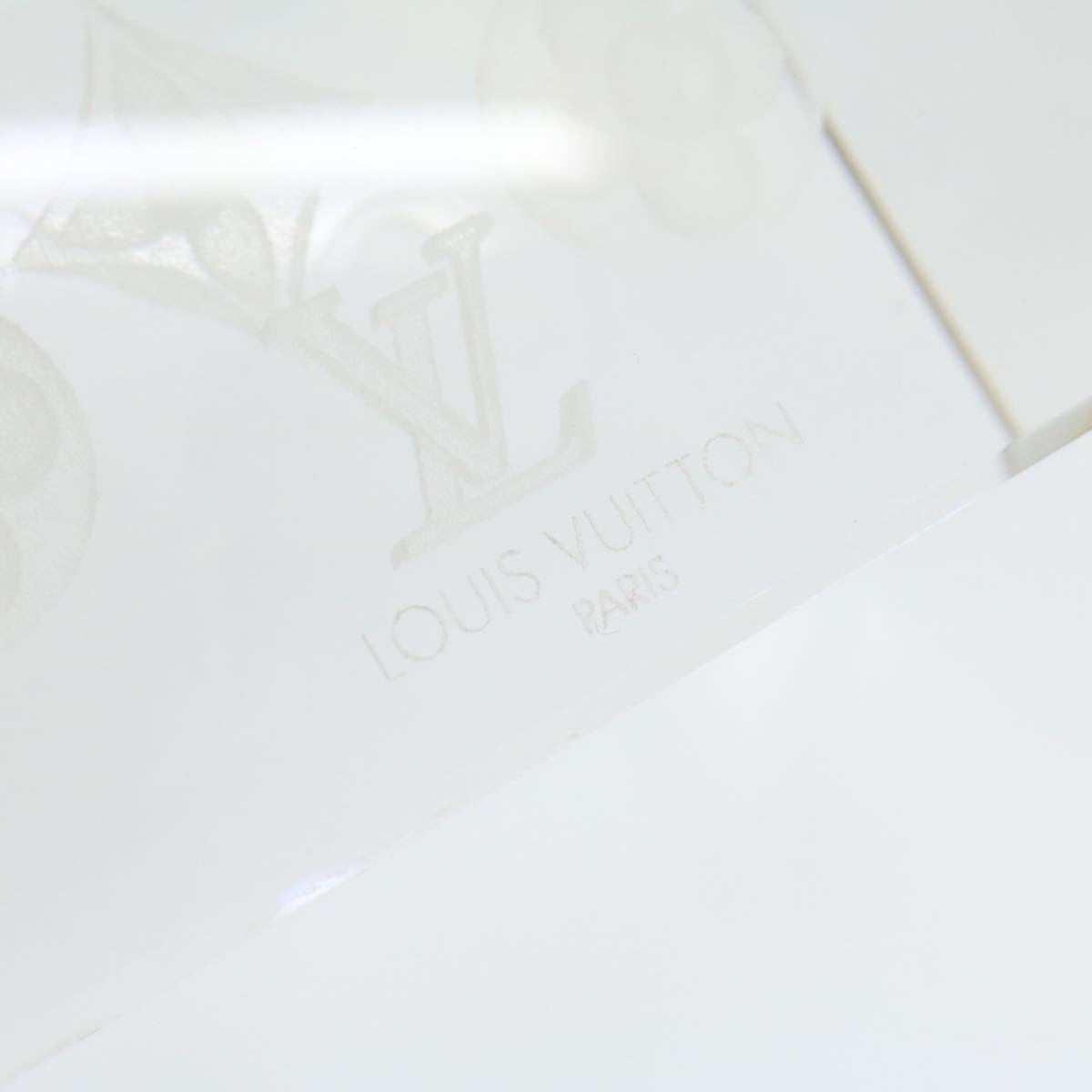 LOUIS VUITTON Paper Weight Crystal Glass Clear LV 21193