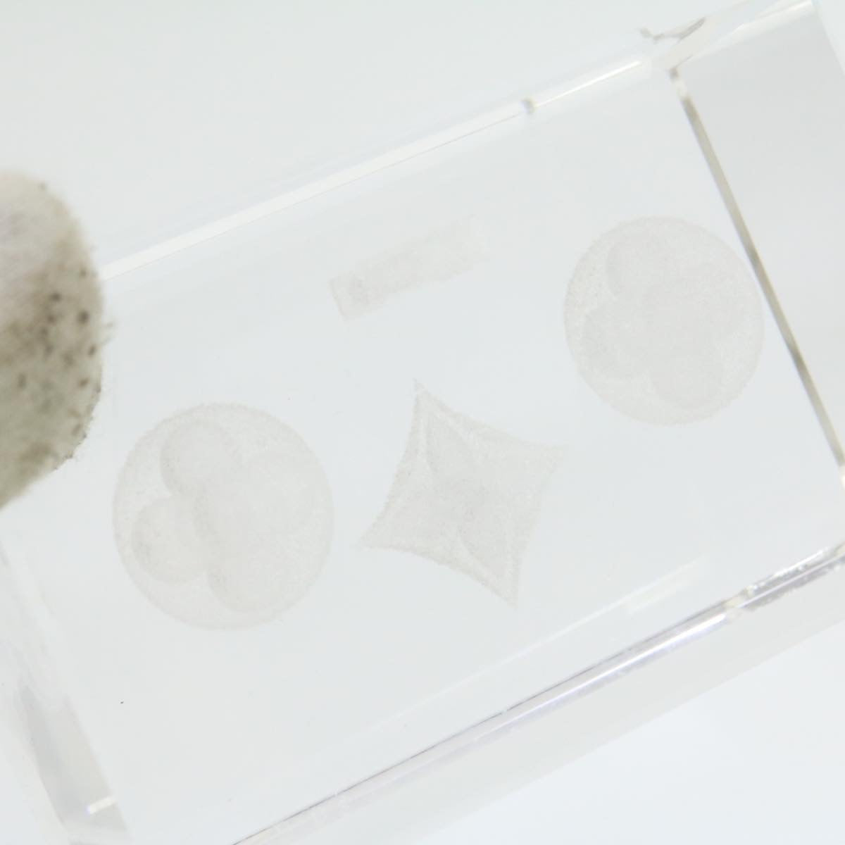 LOUIS VUITTON Paper Weight Crystal Glass Clear LV 21193