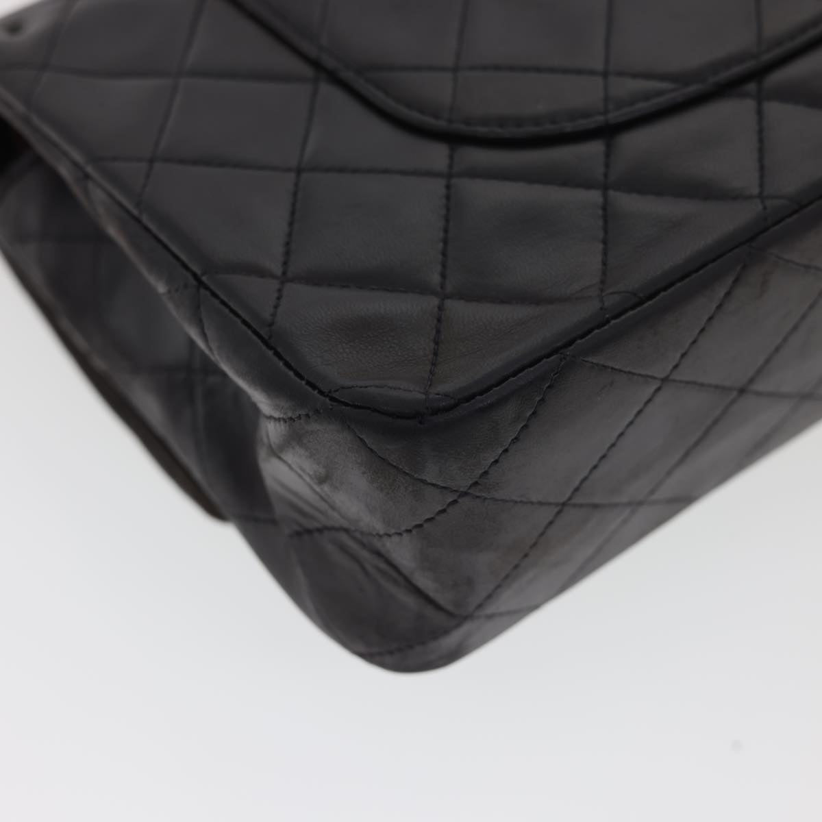 CHANEL Classic Matelasse 25 Chain Flap Shoulder Bag Lamb Skin Black  hs649A